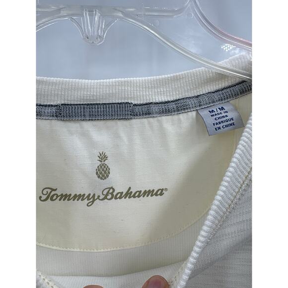 Tommy Bahama Cream Tobago Bay Embroidered Palm Tree Sweatshirt M Medium - Picture 4 of 7